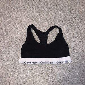 Black Calvin Klein sports bra